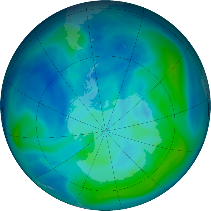 Antarctic ozone map for 26 February 2006